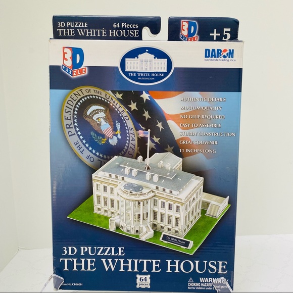 NEW 64 Piece 11" 3D Puzzle Model Kit - The White House Authentic Details Easy. - Picture 1 of 7